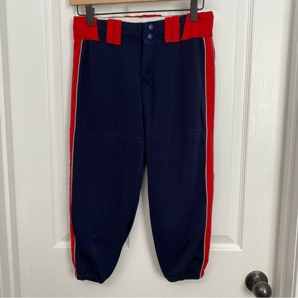 Two Five Apparel Softball Pants Cropped Navy Red Medium - Picture 14 of 14